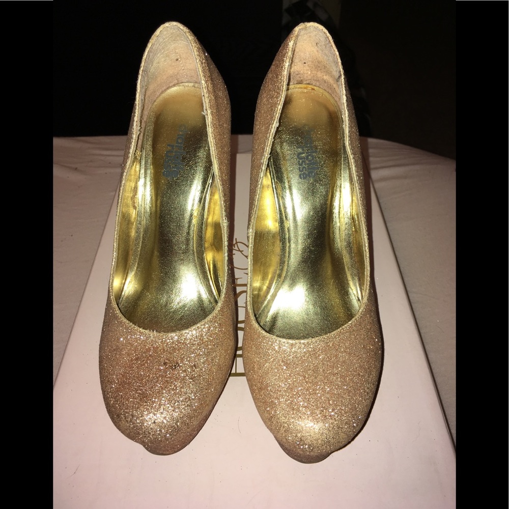 Gold Glitter Pumps